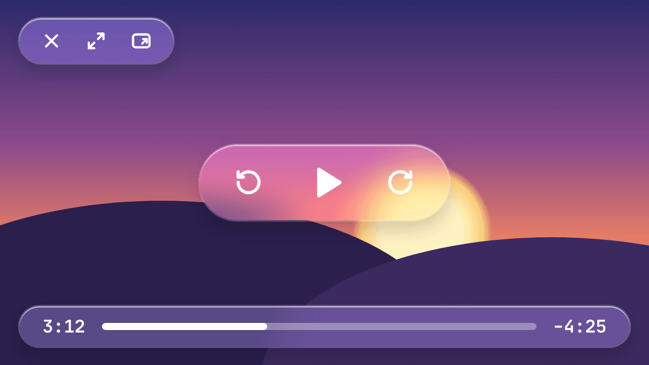 FloatTube — native Liquid Glass playback controls